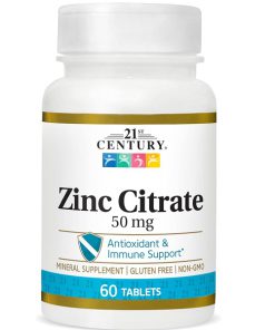 زینک سیترات سنتری 50 میلی گرم 60 عدد 21st Century Zinc Citrate
