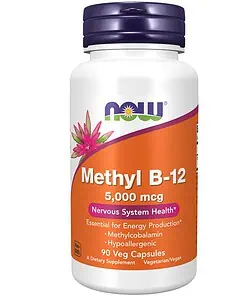 مکمل متیل ب 12 ناو 5000 میکروگرم 90 عدد NOW Methyl B12
