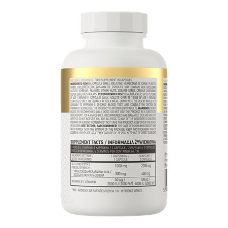 دی اچ ای و ویتامین د3 اوستروویت 60 عددی OstroVit DHA + Vitamin D3 2 دی اچ ای و ویتامین د3 اوستروویت