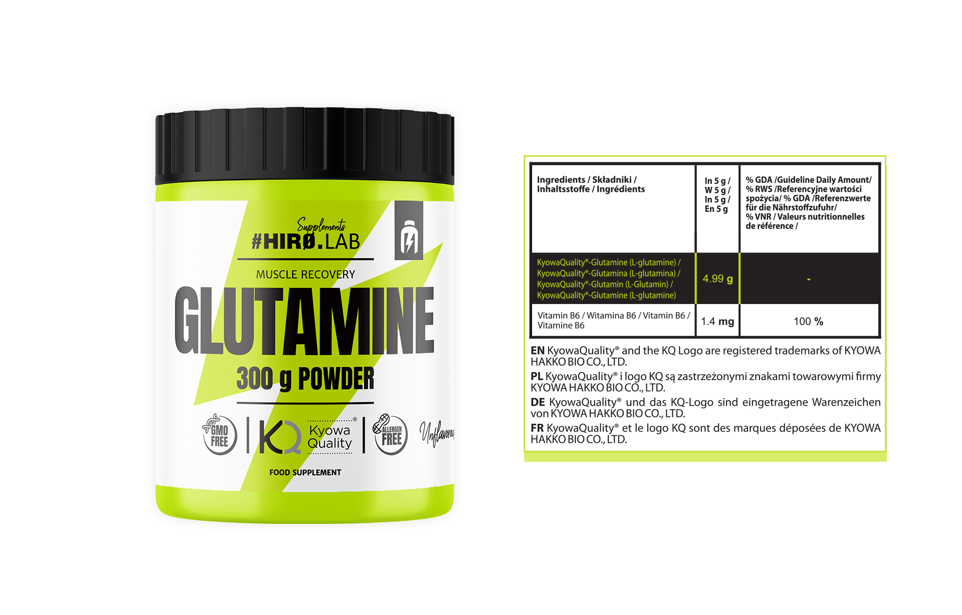 پودر گلوتامین کیووا هیرولب 300 گرم Hiro.Lab Glutamine 4 پودر گلوتامین کیووا هیرولب 300 گرم Hiro.Lab Glutamine