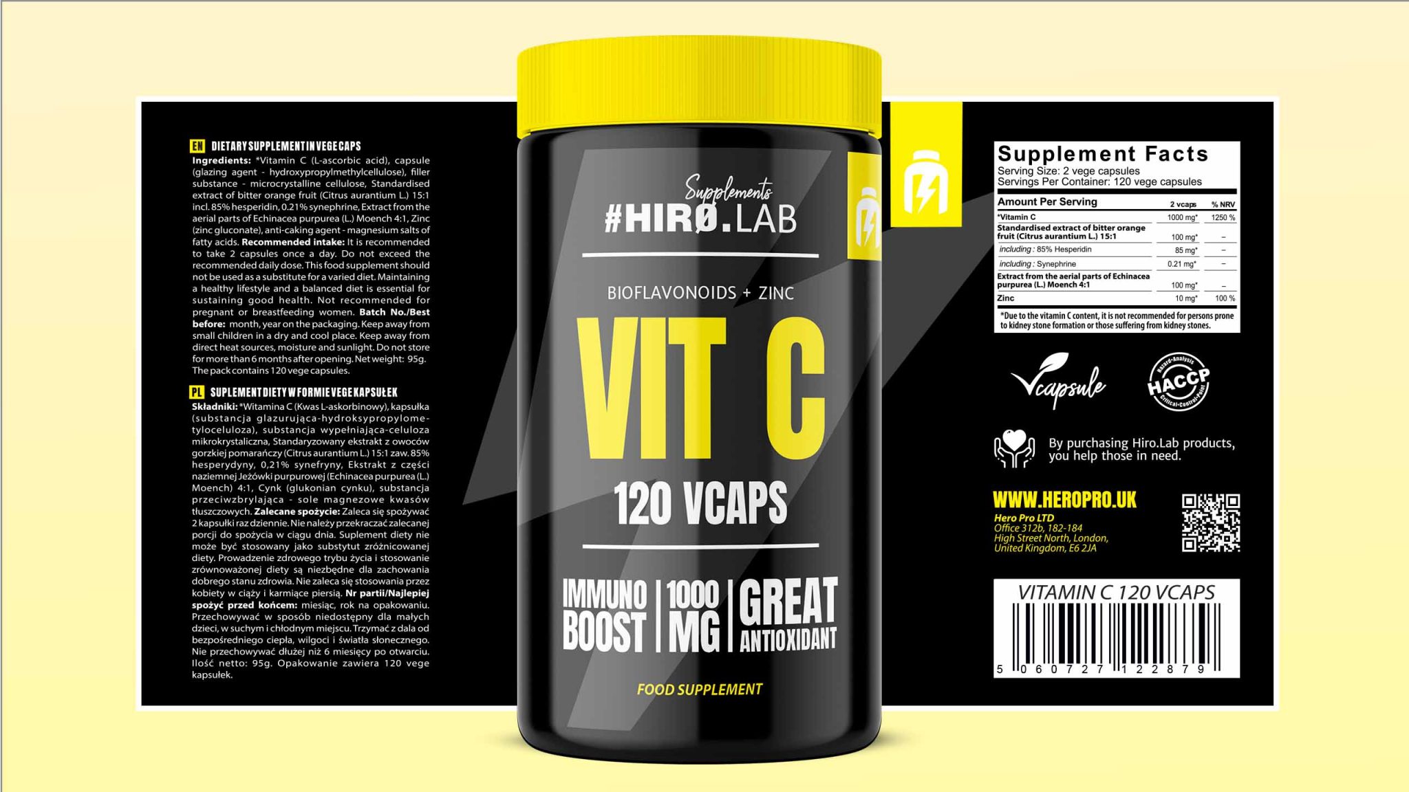 کپسول ویتامین ث هیرولب 120 عدد HIRO.LAB Vitamin C