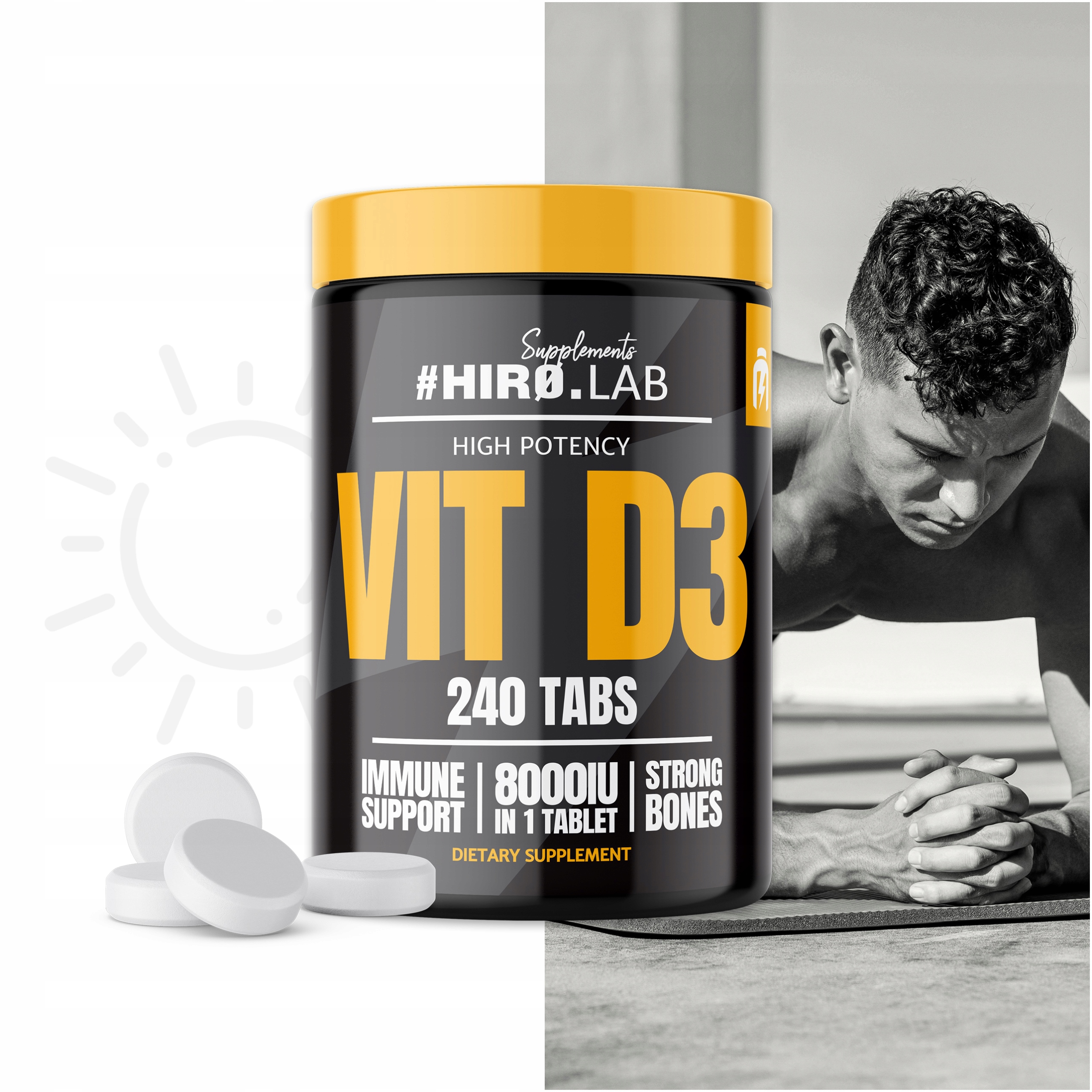 قرص ویتامین D3 هیرولب 8000 واحد 240 عدد