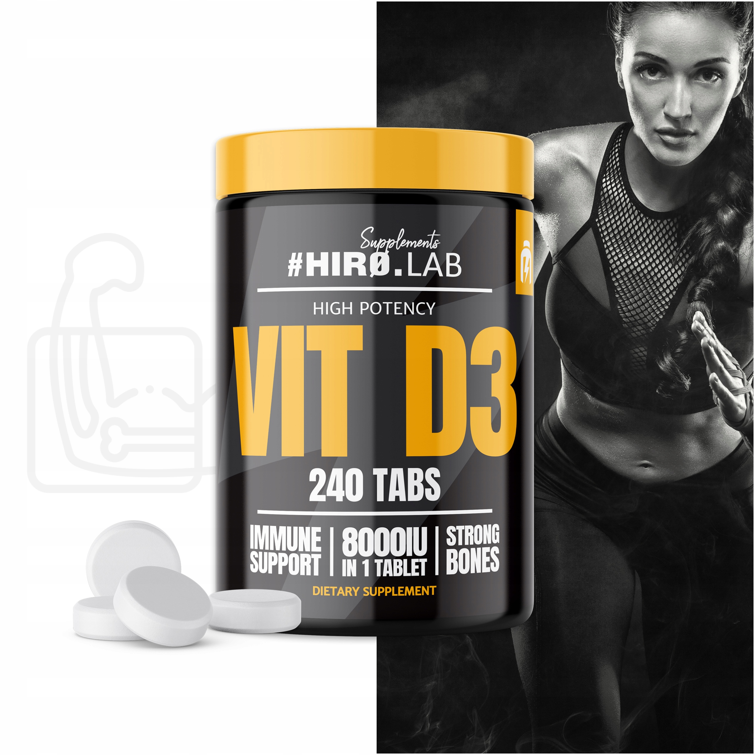 قرص ویتامین D3 هیرولب 8000 واحد 240 عدد