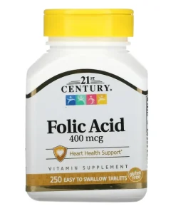 قرص اسید فولیک سنتری 21st Century Folic Acid 400mcg
