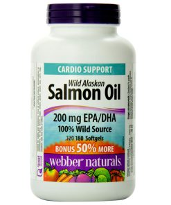 روغن ماهی سالمون آلاسکا وحشی وبر نچرالز 200 میلی گرم